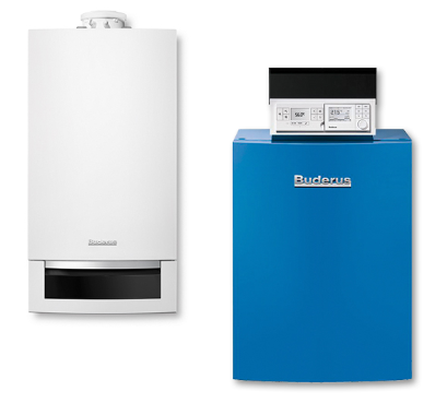 Buderus Gas-Brennwertgerät Logomax Plus GB172 + Buderus Öl-Brennwertkessel Logano Plus GB145